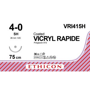 Vicryl Rapide ongekleurd 4-0, SH naald, VRI415H, 36 stuks
