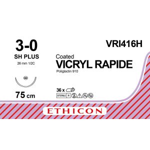Vicryl Rapide ongekleurd 3-0, SH PLUS naald, VRI416H, 36 stuks