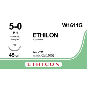 Ethilon zwart 5-0, P-1 PRIME MP naald, W1611G, 12 stuks