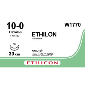 Ethilon zwart 10-0, TG140-6 naald, W1770, 12 stuks