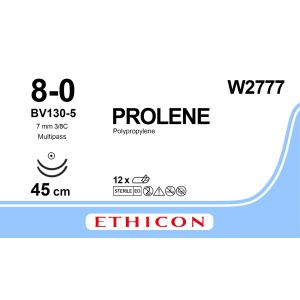 Prolene blauw 8-0, BV130-5 MP naald, W2777, 12 stuks