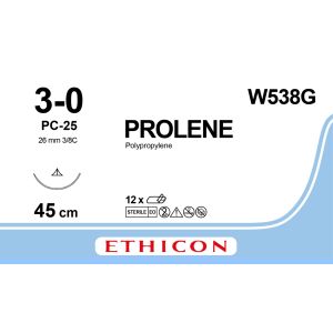 Prolene blauw 3-0, PC-25 PRIME naald, W538G, 12 stuks