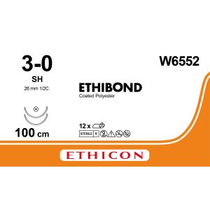Ethibond Excel groen 3-0, SH naald, W6552, 12 stuks