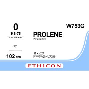 Prolene blauw 0, KS-75 naald, W753G, 12 stuks