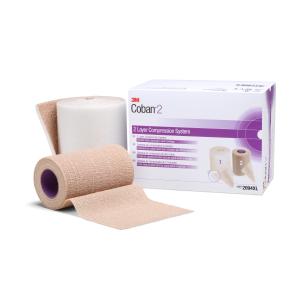 3M Coban 2-laags compressiesysteem 10 cm x 4,5 m extra lang + kousje, 8 kits