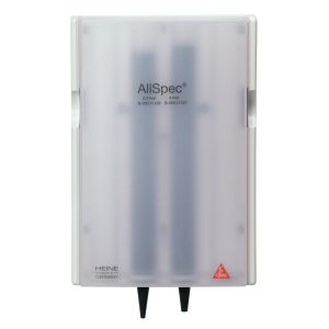 HEINE AllSpec tipdispenser wit, bureau- of wandmodel, met start-set van 2 x 50 tips Ø 2,5 mm en Ø 4 mm