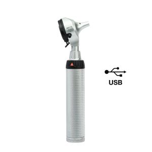 HEINE BETA 400 F.O. LED otoscoop kit met BETA4 USB-oplaadbare handgreep + USB-snoer + plug-in voeding