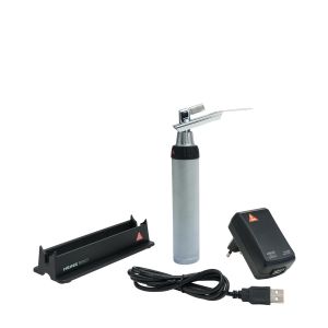 HEINE tongspatelhouder set voor houten tongspatels met BETA4 USB oplaadbaar handvat, USB-kabel en E4-USB voeding, 2,5 V XHL