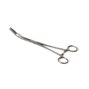 Maier koorntang met cremaillere (slot) 25 cm gebogen RVS