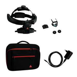 HEINE OMEGA 600 student set: indirecte oftalmoscoop met CB1 batterij, E4-USBC, 0 D oculair, TM2 teaching mirror en reistas