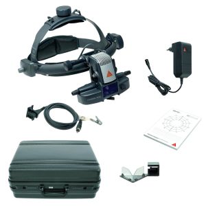 HEINE OMEGA 500 LED Set in harde koffer met HC 50L reostaat, teaching mirror, 50 fundusdiagrammen en plug-in transformator voor HC 50L