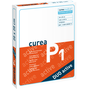Curea P1 superabsorberend wondverband Duo Active 20 x 20 cm steriel, 10 stuks