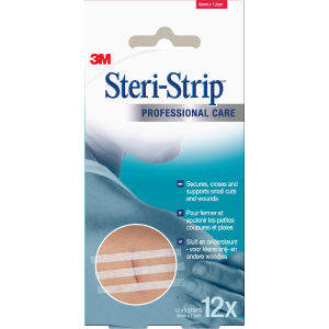 3M Steri-Strip niet-steriele versterkte wondsluitingen 6 x 75 mm, 12 x 3 strips