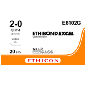 Ethibond Excel wit 2-0, SHT-1 VB naald, E6102G, 12 stuks