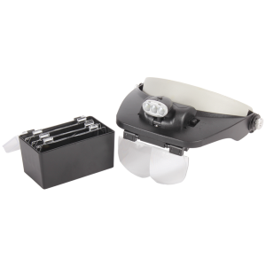 Loupe-bril met LED-lamp en 4 lenzen 1,2x t/m 3,5x