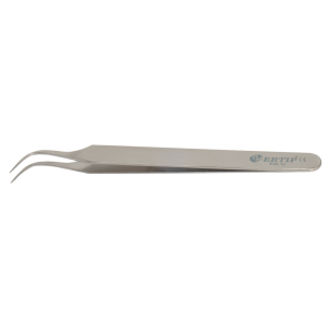Gebogen FUE-forceps horizontaal gekarteld
