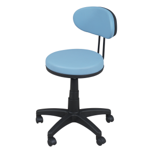 Medische kruk ovale rugleuning blauw