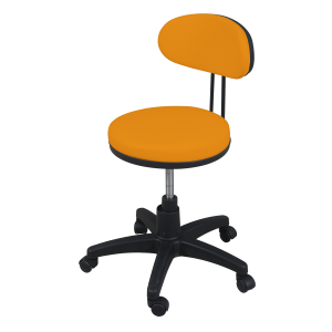 Medische kruk ovale rugleuning oranje