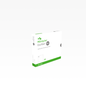 Exufiber Ag+ gelvormend vezelverband, 5 x 5 cm, 10 x 1 stuk