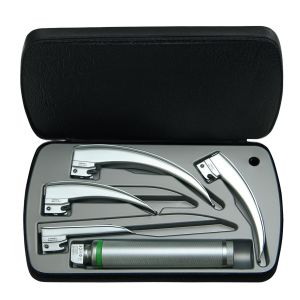 HEINE Classic+ F.O. LED laryngoscoopset F-120 met standaard F.O. LED batterijhandvat 2,5 V