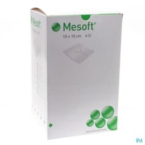 Mesoft 40 g/m2 splitkompres - 4 lagen, 10 x 10 cm, 130 x 1 stuk