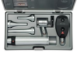 HEINE G100 LED VET spleetverlichtingskop + BETA 200 LED oftalmoscoop diagnostische set met BETA batterijhandvat, specula en harde koffer (2,5 V)