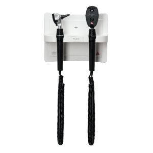 Heine EN 200 wandtransformator met BETA 200 LED F.O. otoscoop en BETA 200 LED oftalmoscoop