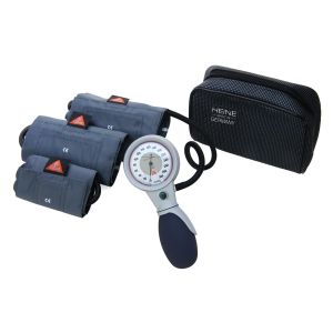 HEINE GAMMA GP aneroide bloeddrukmeter oefenset met drie latexvrije manchetten (kind, klein volwassene, volwassene) in ritsetui