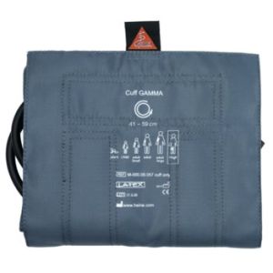 HEINE latex-vrije twin-tube (2-slangsysteem) bloeddrukmanchet voor bovenbeen­meting bij volwassenen, maat 20 × 86 cm (armomtrek 41 – 59 cm). Compatibel met HEINE GAMMA XXL LF.