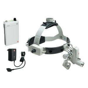 HEINE ML4 LED voorhoofdlamp met HR binoculaire loep 2,5x op 340 mm werkafstand zonder S-GUARD spatbescherming