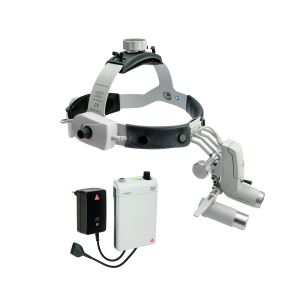 HEINE ML4 LED voorhoofdlamp met HRP binoculaire loep 6x op 340 mm werkafstand zonder S-GUARD spatbescherming