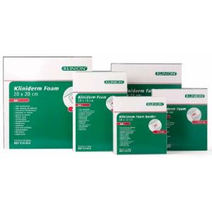 Kliniderm Foam Border schuimverband met kleefrand 15 x 15 cm, 10 stuks
