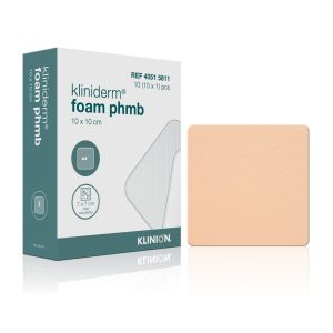 Kliniderm Foam PHMB antimicrobieel schuimverband 10 x 10 cm steriel, 10 stuks