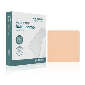 Kliniderm Foam PHMB antimicrobieel schuimverband 20 x 20 cm steriel, 10 stuks