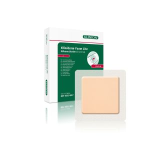 Kliniderm Lite Foam Silicone Border dun schuimverband met kleefrand 10 x 10 cm, 5 stuks