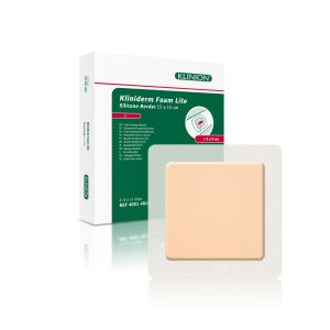 Kliniderm Lite Foam Silicone Border dun schuimverband met kleefrand 15 x 15 cm, 5 stuks