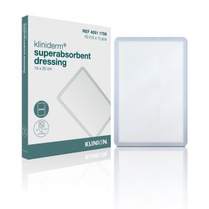 Kliniderm Superabsorbent superabsorberend verband 15 x 20 cm steriel, 10 stuks