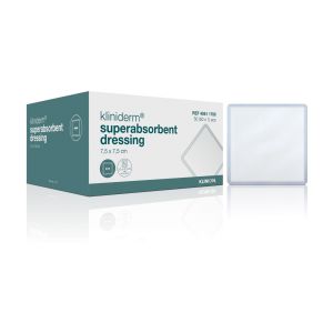 Kliniderm Superabsorbent superabsorberend verband 7,5 x 7,5 cm steriel, 50 stuks