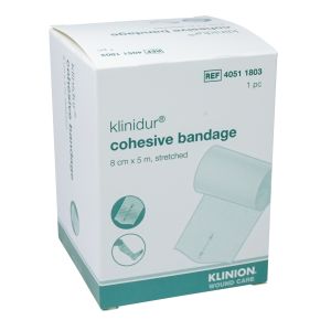 Klinidur cohesive short stretch compressiezwachtel 8 cm x 5 m
