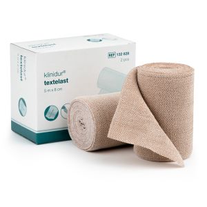 Klinidur Textelast short stretch compressiezwachtel 5 m x 8 cm, 2 stuks