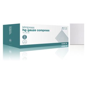 Klinion hydrofiel gaaskompres 10 x 20 cm 12-laags steriel, 50 stuks