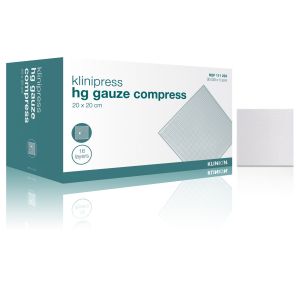 Klinion hydrofiel gaaskompres 20 x 20 cm 16-laags steriel, 30 stuks