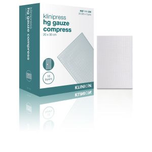 Klinion hydrofiel gaaskompres 20 x 30 cm 16-laags steriel, 20 stuks