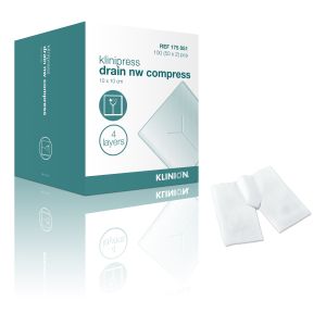 Klinion splitkompres 10 x 10 cm 4-laags steriel, 100 stuks