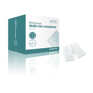 Klinion splitkompres 5 x 5 cm 4-laags steriel, 100 stuks
