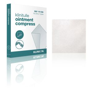 Klinitulle zalfkompres met paraffine 5 x 5 cm, 10 stuks