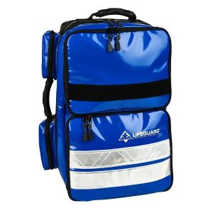 Lifebox Backpack noodrugzak, planeweefsel, zwart/blauw, leeg