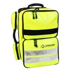 Lifebox Backpack noodrugzak, planeweefsel, zwart/geel, leeg