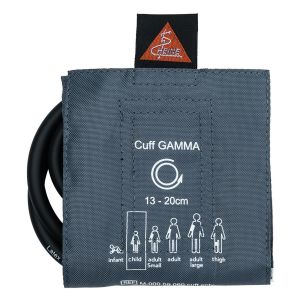 HEINE latex-vrije single-tube (1-slangsysteem) bloeddrukmanchet voor kinderen, maat 10 × 34 cm (armomtrek 13 – 20 cm). Compatibel met HEINE GAMMA G5, G7 en GP.