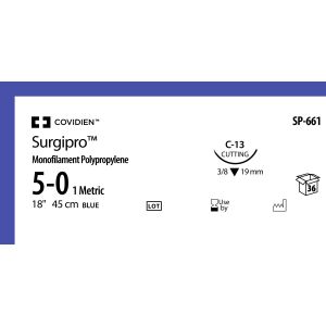 Surgipro blauw 5-0, C-13, SP-661, 36 stuks